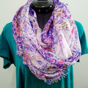 Purple, Pink, and Yellow Floral Infinity Scarf